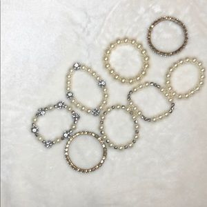 Pearl crystal daimond bracelet with mixing jewelry